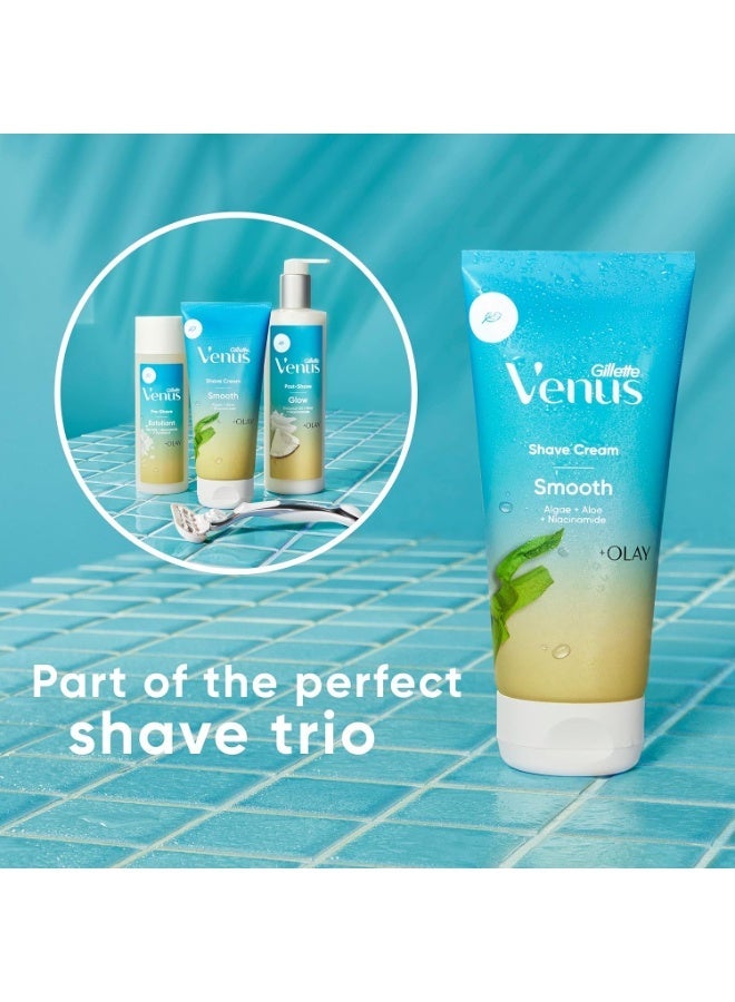 Venus Shave Cream  Smooth Doux ( Aloe + Algae + Niacinamide ), +Olay , With Silky Shea Butter  for Women,177ml - Image 3